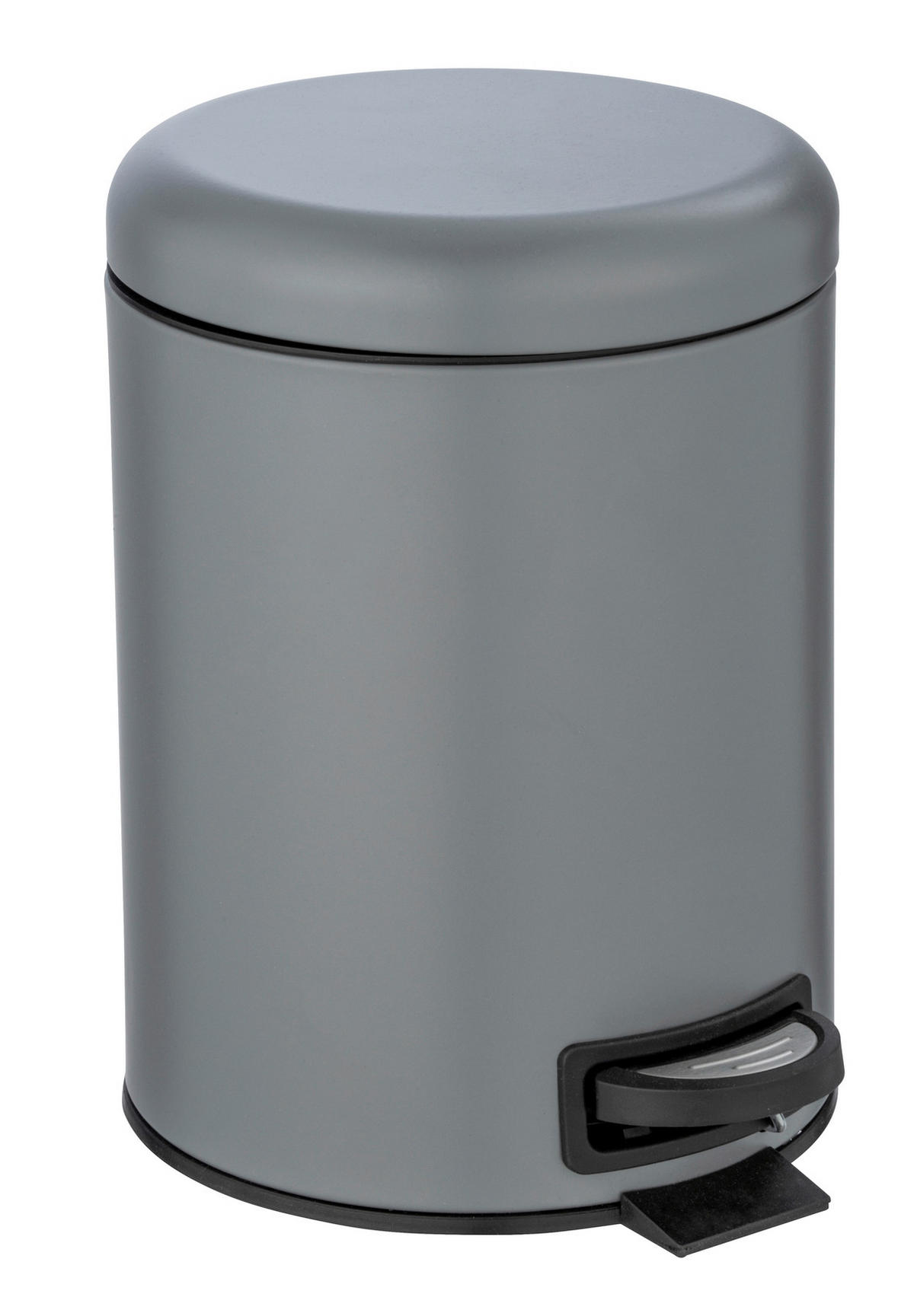 KOŠ S NÁŠLAPNÝM PEDÁLEM, 5 l - šedá/černá, Basics, kov/plast (21/24/28cm) - Wenko