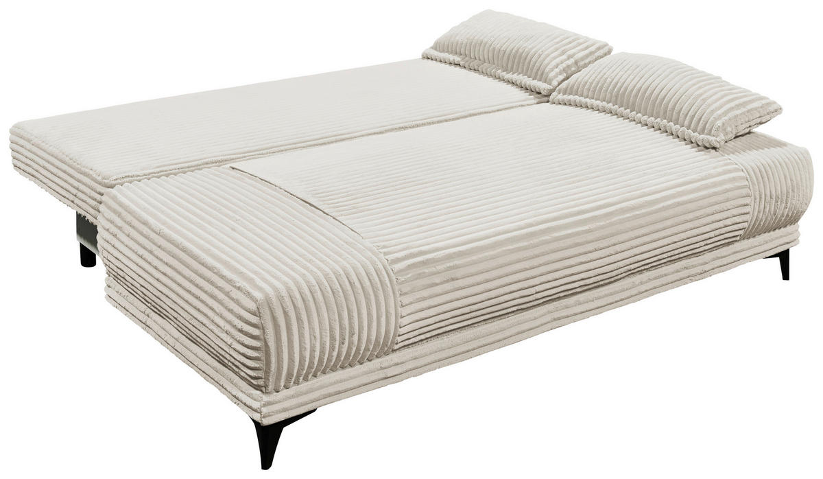 SCHLAFSOFA  mit Cord Hellgrau  - Hellgrau/Schwarz, KONVENTIONELL, Kunststoff/Textil (211/96/105cm) - Carryhome