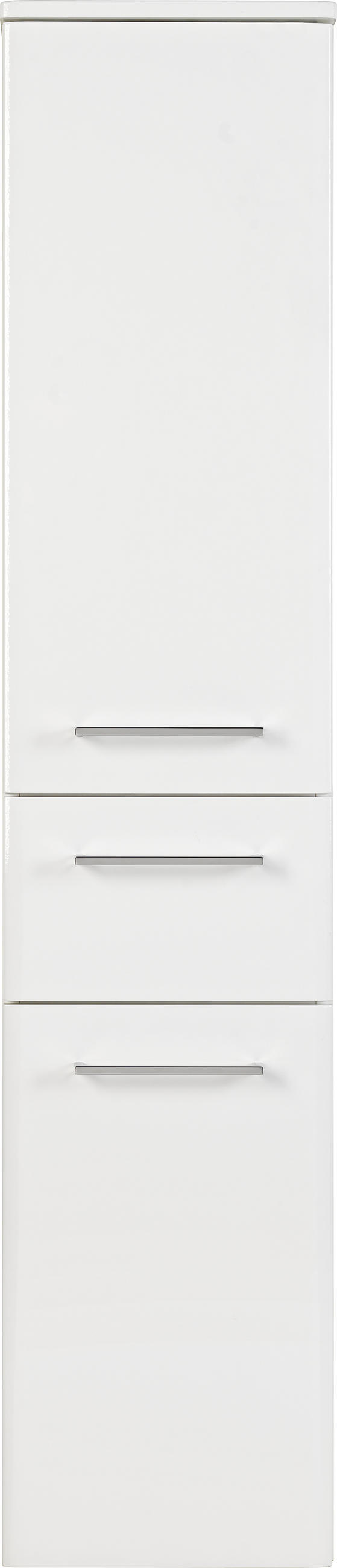 MIDISCHRANK 30/141/33 cm  - Weiss Hochglanz/Chromfarben, Konventionell, Glas/Holzwerkstoff (30/141/33cm) - Xora