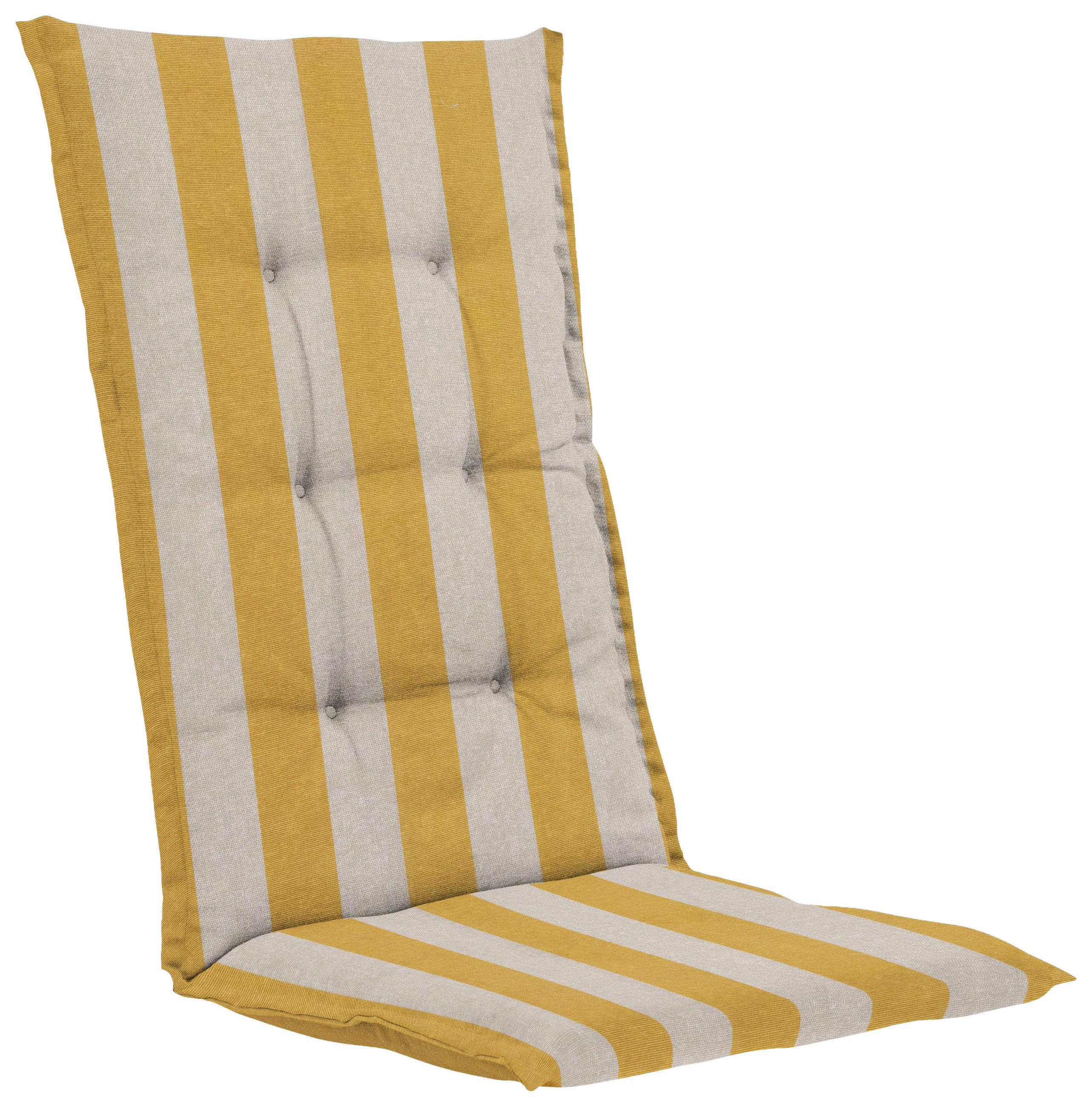 SESSELAUFLAGE Streifen  - Gelb/Creme, Basics, Textil (123/5/50cm)