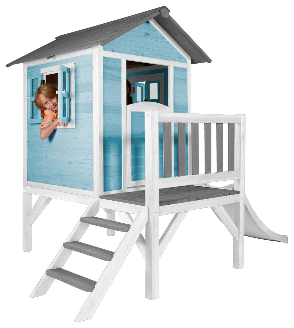 SPIELHAUS 240/189/167 cm  - Blau/Weiss, Konventionell, Holz/Kunststoff (240/189/167cm)