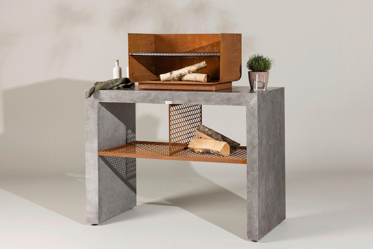 BARBECUE  Hellgrau  - Hellgrau, MODERN, Metall (120/90/60cm) - Gardenson