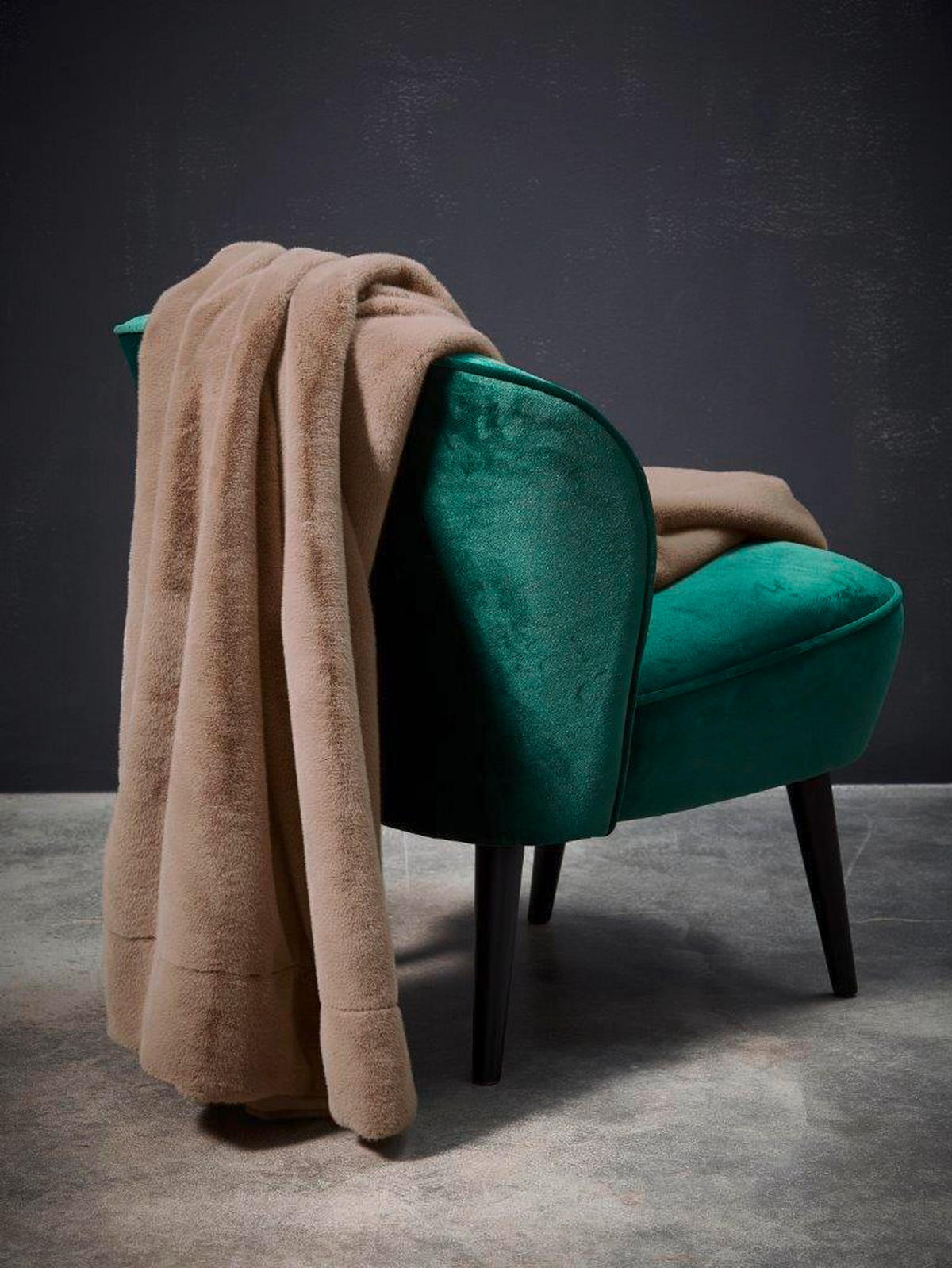 FELLDECKE 150/200 cm  - Taupe, KONVENTIONELL, Textil/Fell (150/200cm) - Essenza