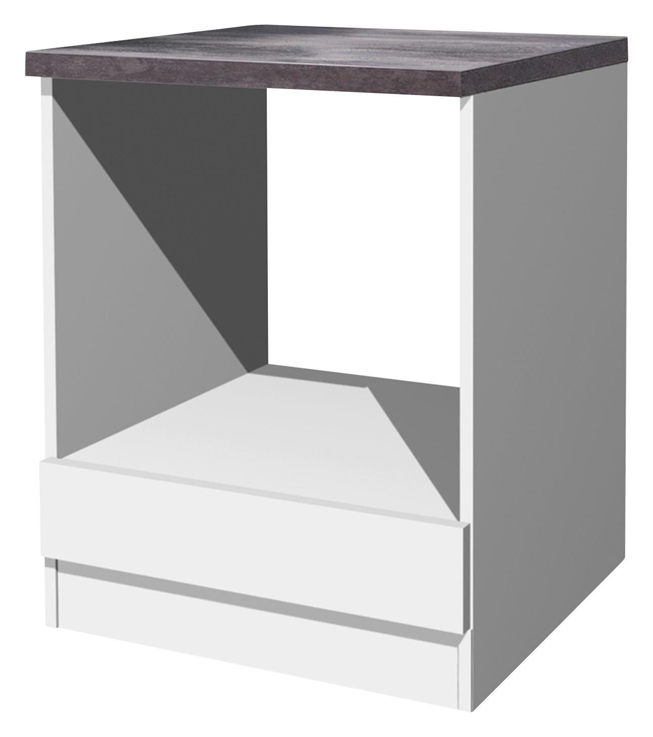 HERDUMBAUSCHRANK 60/86/57 cm in Weiß - Graubraun/Weiß, KONVENTIONELL, Holzwerkstoff (60/86/57cm) - FlexWell