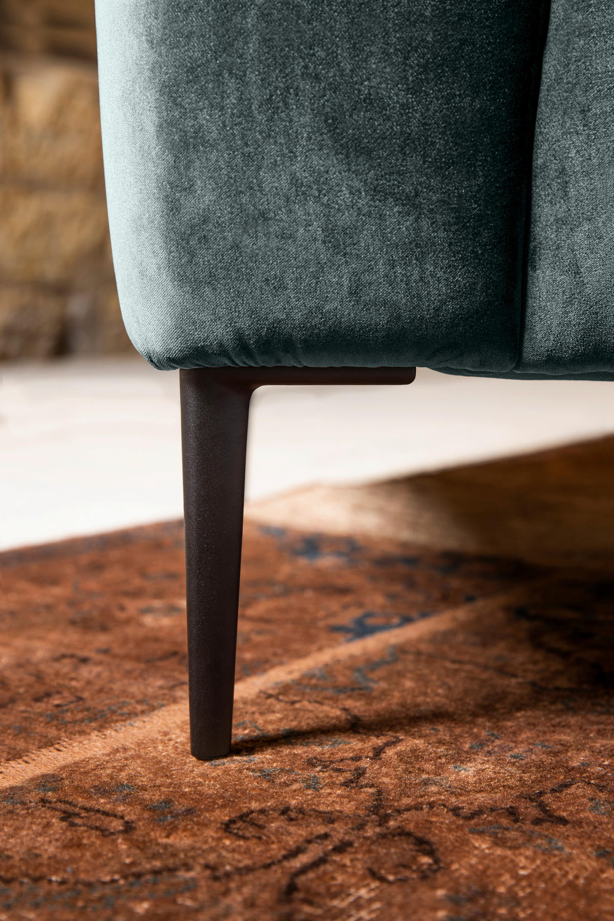 TROJMIESTNA POHOVKA, textil, antracitová - čierna/antracitová, Modern, kov/textil (250/76/86cm) - W.Schillig