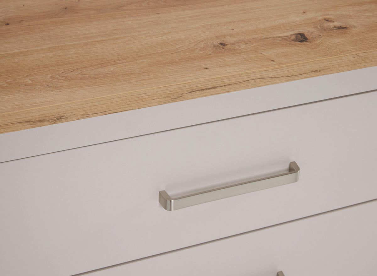 KÜCHENINSEL 124/91,5/75 cm  in Kaschmir, Eiche Artisan  - Kaschmir/Silberfarben, ROMANTIK / LANDHAUS, Holzwerkstoff/Metall (124/91,5/75cm) - home24