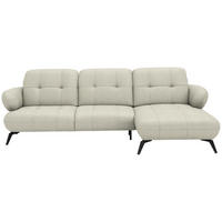 ECKSOFA  Flachgewebe Sandfarben  - Sandfarben/Schwarz, Design, Textil/Metall (282/189cm) - Novel
