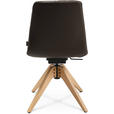 STUHL  in Echtleder pigmentiert Holz, Leder  - Eichefarben/Braun, Design, Leder/Holz (46/82,5-85,25/55cm) - Johann Jakob