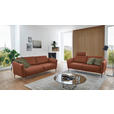 2-SITZER-SOFA  in Echtleder Cognac   - Eichefarben/Cognac, Natur, Leder/Holz (182/86/87cm) - Valnatura