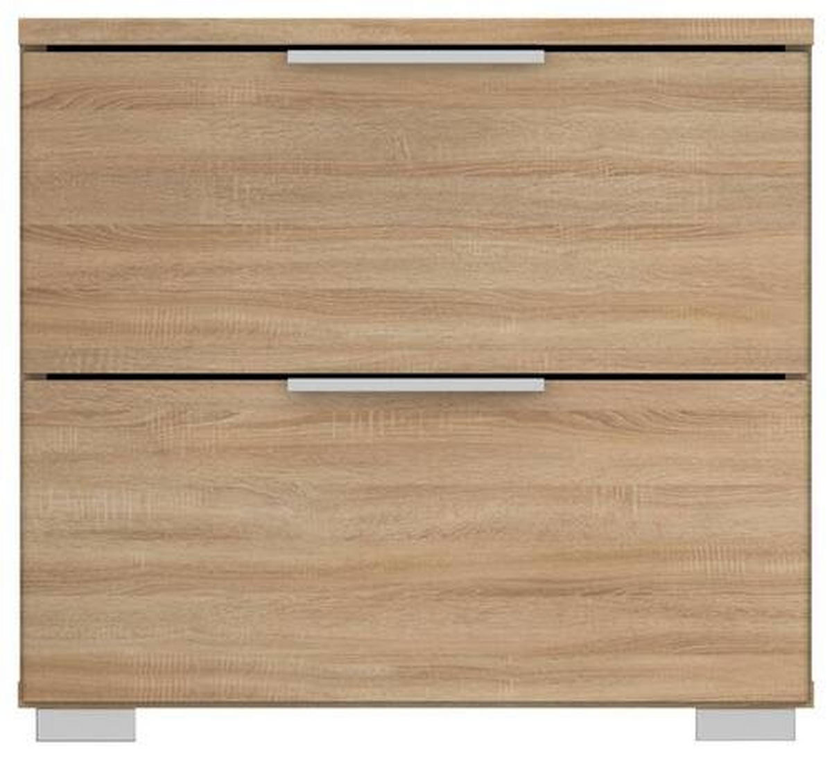 NOČNA OMARICA, hrast sonoma  - barve aluminija/hrast sonoma, Moderno, leseni material (47/43/42cm) - Rauch Möbel