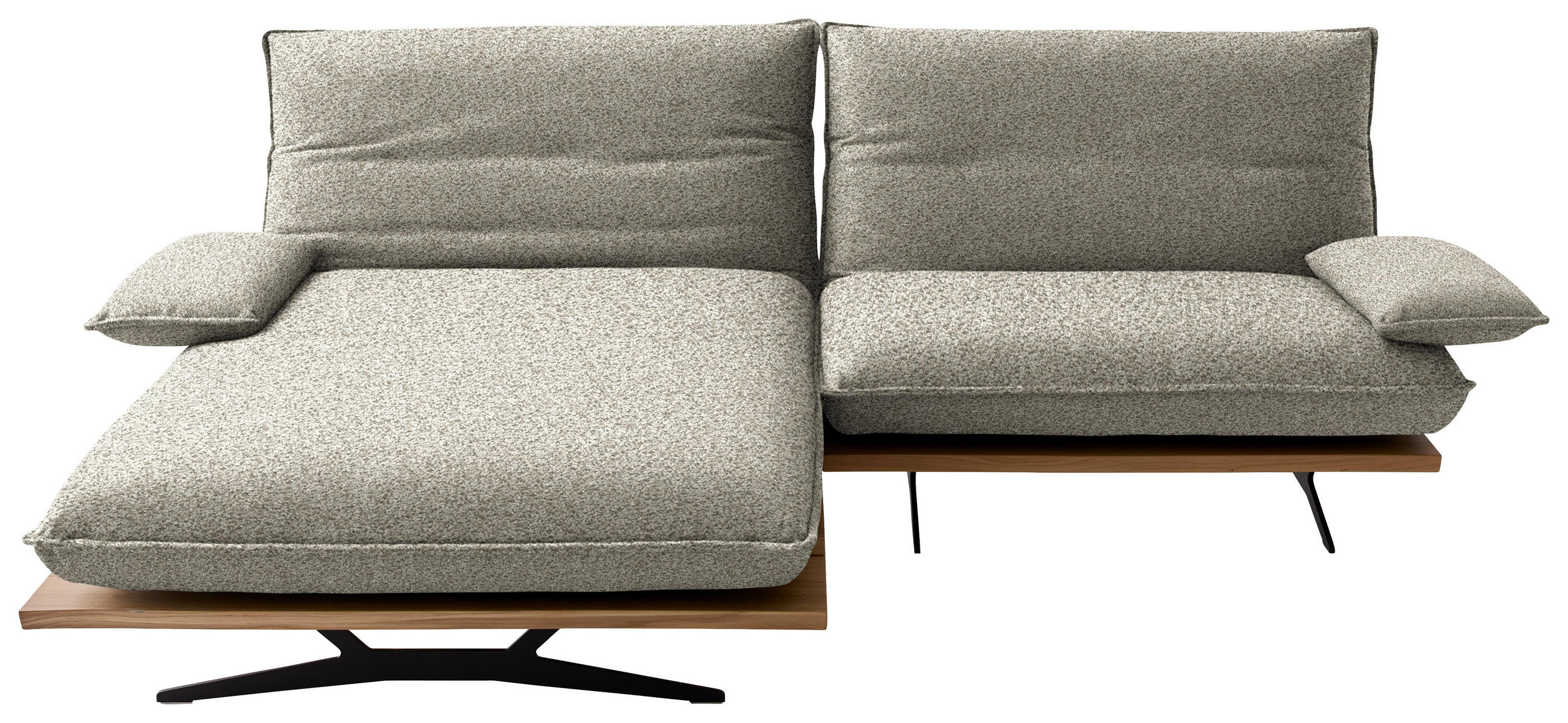 ECKSOFA Chenille, Flachgewebe Wildeiche, Greige  - Wildeiche/Greige, Design, Holz/Textil (161/284cm) - Koinor