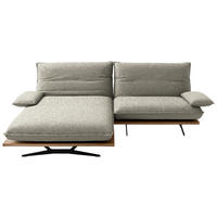 ECKSOFA Chenille, Flachgewebe Wildeiche, Greige  - Wildeiche/Greige, Design, Holz/Textil (161/284cm) - Koinor
