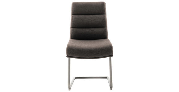 SCHWINGSTUHL in Edelstahl Webstoff - Edelstahlfarben/Cappuccino, Design, Textil/Metall (47/90/64cm) - Dieter Knoll