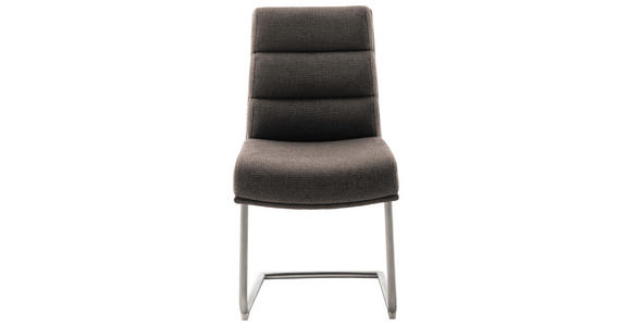 SCHWINGSTUHL  in Edelstahl Webstoff  - Edelstahlfarben/Cappuccino, Design, Textil/Metall (47/90/64cm) - Dieter Knoll