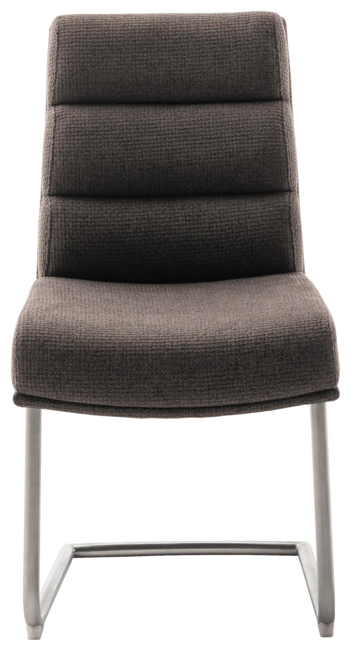 SCHWINGSTUHL  in Edelstahl Webstoff  - Edelstahlfarben/Cappuccino, Design, Textil/Metall (47/90/64cm) - Dieter Knoll