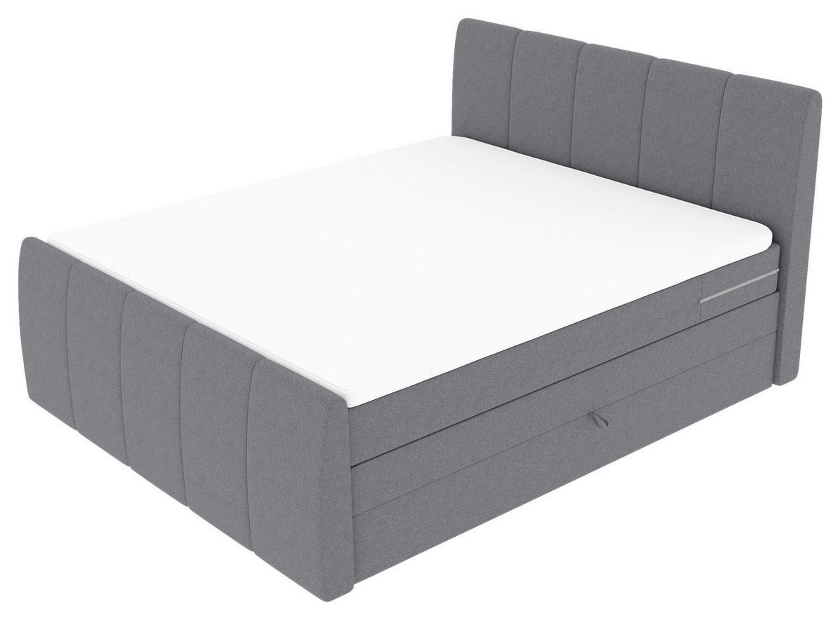 LIT BOXSPRING 180/200 cm  in Grau  - Schwarz/Grau, Konventionell, Kunststoff/Textil (180/200cm) - Carryhome