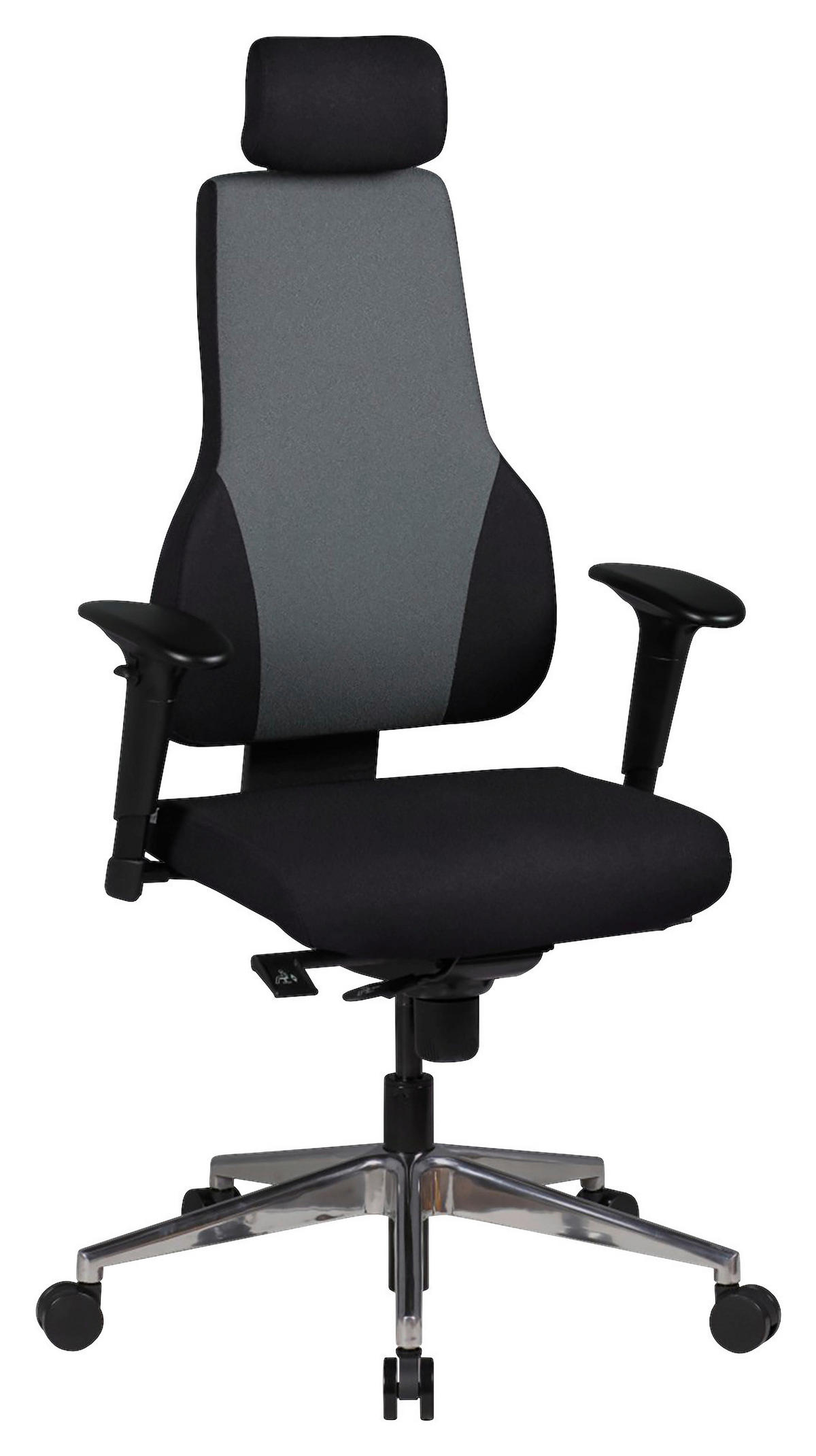 DREHSTUHL Webstoff Grau  - Schwarz/Alufarben, MODERN, Kunststoff/Textil (63/149/63cm) - MID.YOU