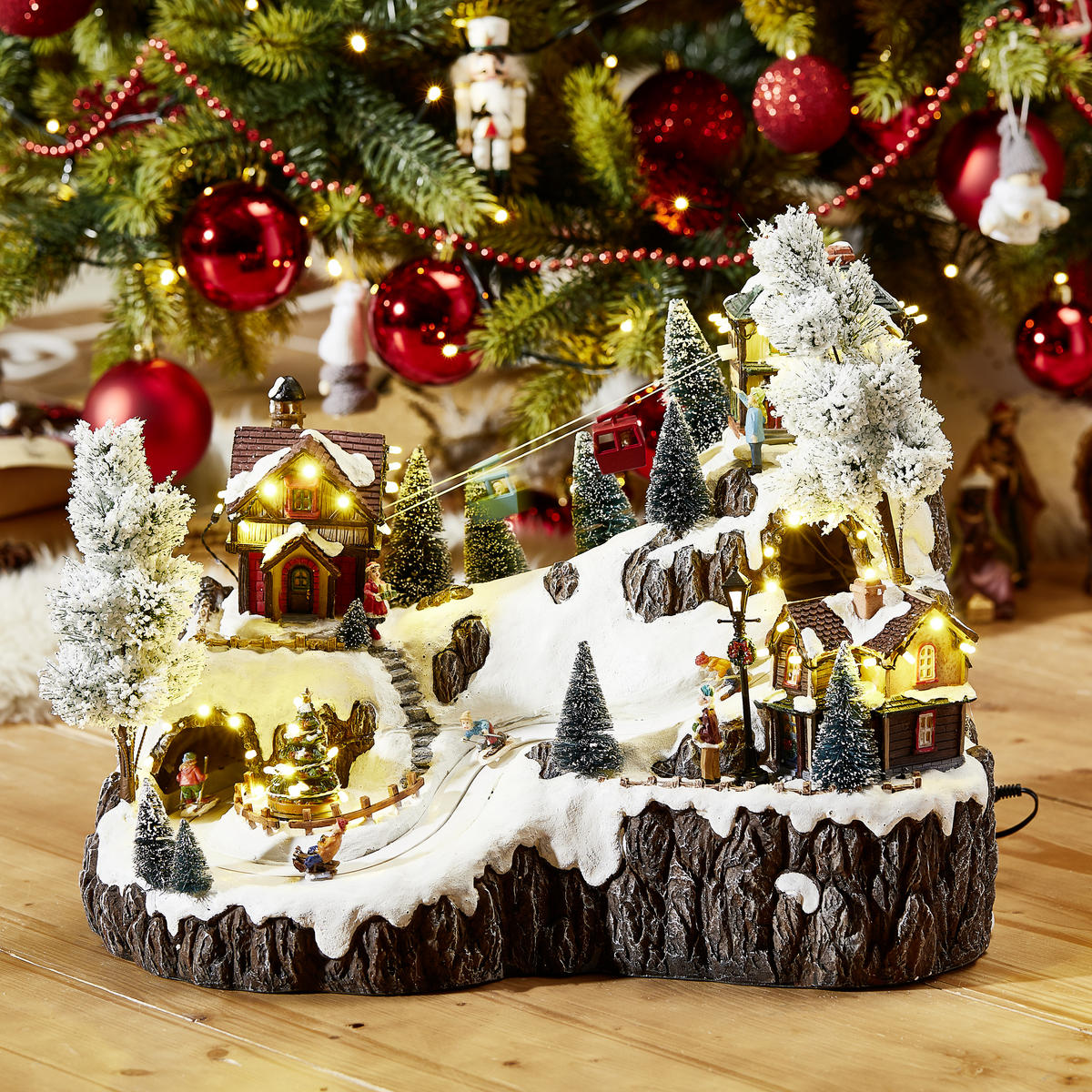 SPIELUHR WINTERLANDSCHAFT  - Weiß/Grün, LIFESTYLE, Kunststoff (46/38/27cm)