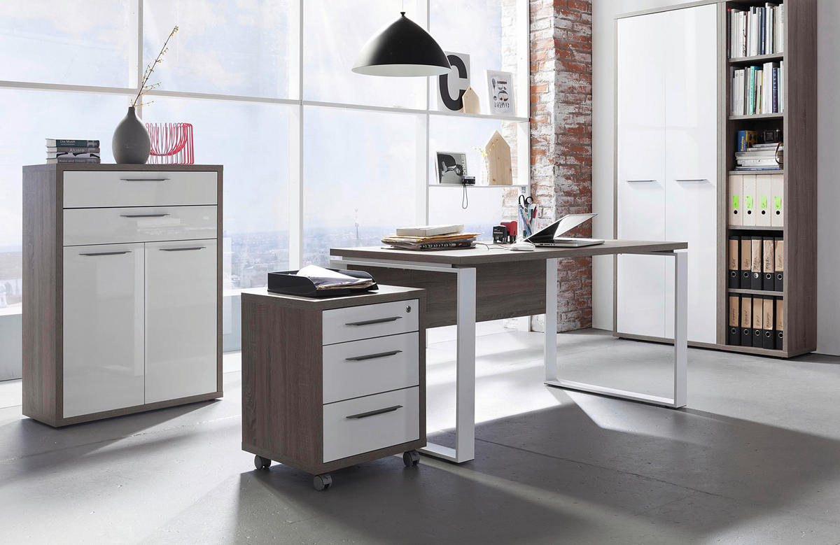 MASĂ ANEXĂ DE BIROU in material pe bază de lemn  - stejar Sonoma, Design, metal/material pe bază de lemn (90/60/74,5cm) - Carryhome