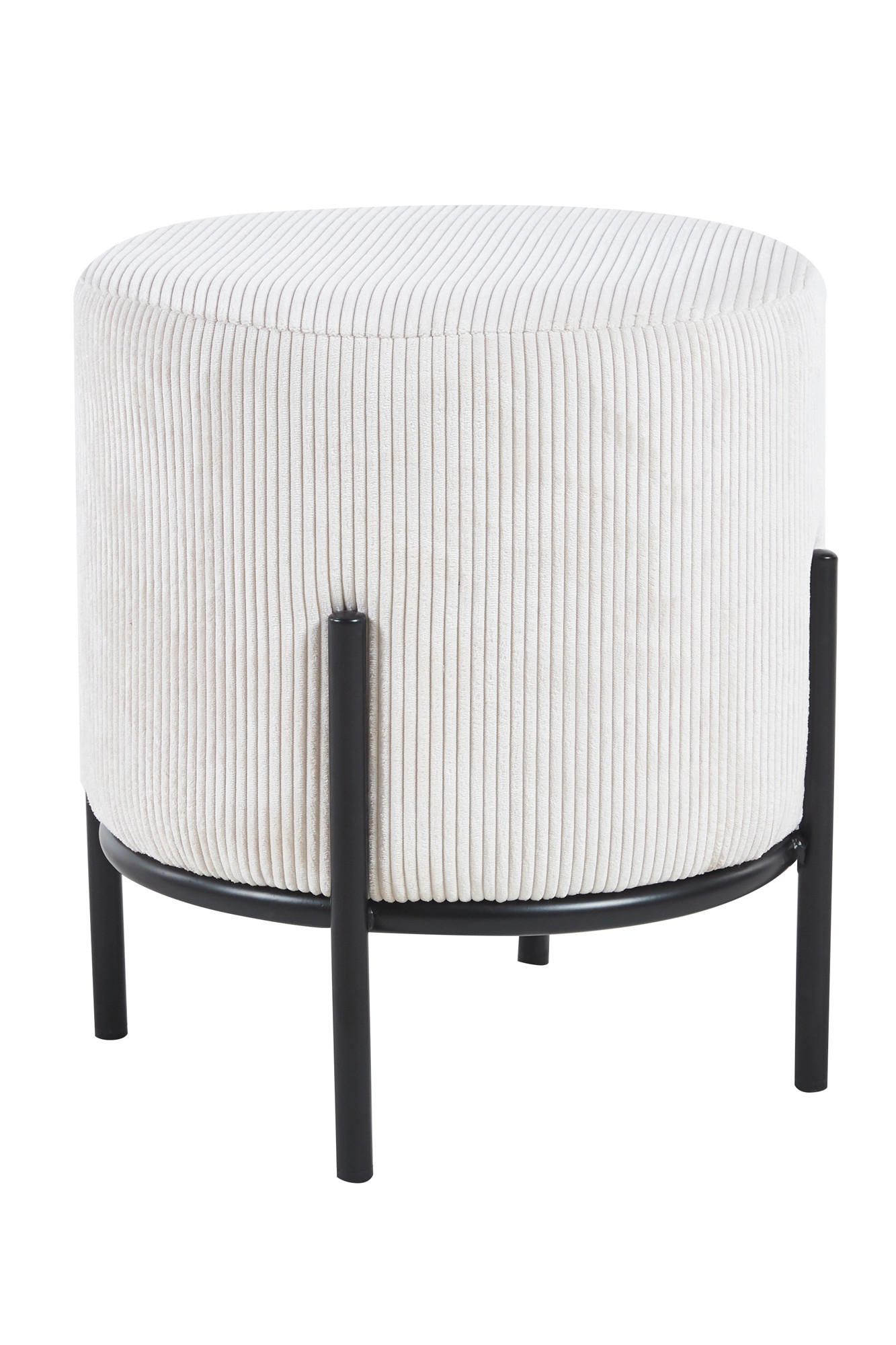 HOCKER Cord Schwarz, Beige  - Beige/Schwarz, MODERN, Textil/Metall (35/38/35cm) - Livetastic