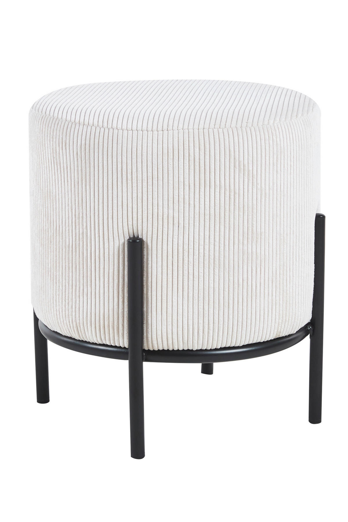 HOCKER in Textil Schwarz, Beige  - Beige/Schwarz, MODERN, Textil/Metall (35/38/35cm) - Livetastic