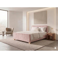 BOXBETT 160/200 cm  in Rosa  - Kernbuche/Rosa, MODERN, Holz/Textil (160/200cm) - MID.YOU