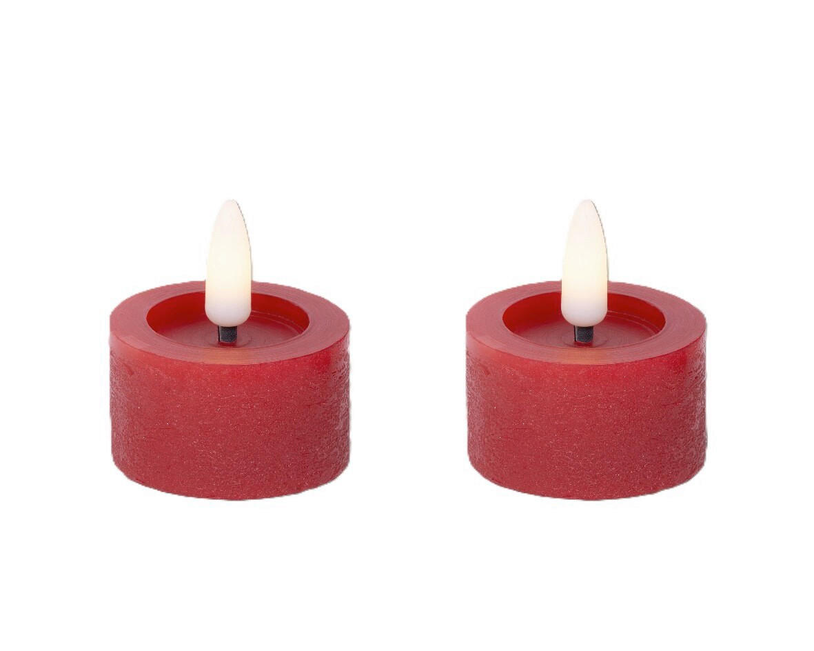 TEELICHT MIT LED  - Rot, Basics, Kunststoff/Paraffin (4,4/5,2cm) - Ambia Home