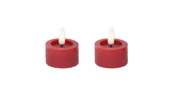TEELICHT MIT LED - Rot, Basics, Kunststoff/Paraffin (4,4/5,2cm) - Ambia Home