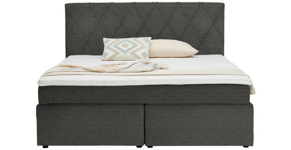 BOXSPRINGBETT 160/200 cm in Dunkelgrau - Dunkelgrau/Schwarz, Design, Holzwerkstoff/Kunststoff (160/200cm) - Xora