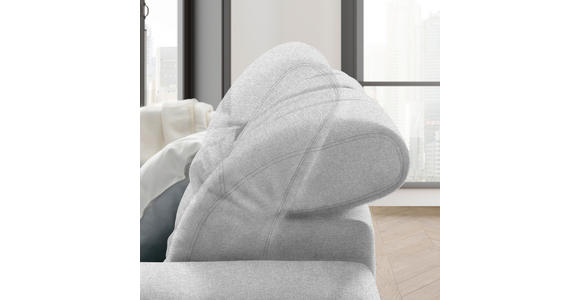 ECKSOFA in Webstoff Hellgrau  260/187 cm  - Chromfarben/Hellgrau, Design, Textil/Metall (260/187cm) - Xora