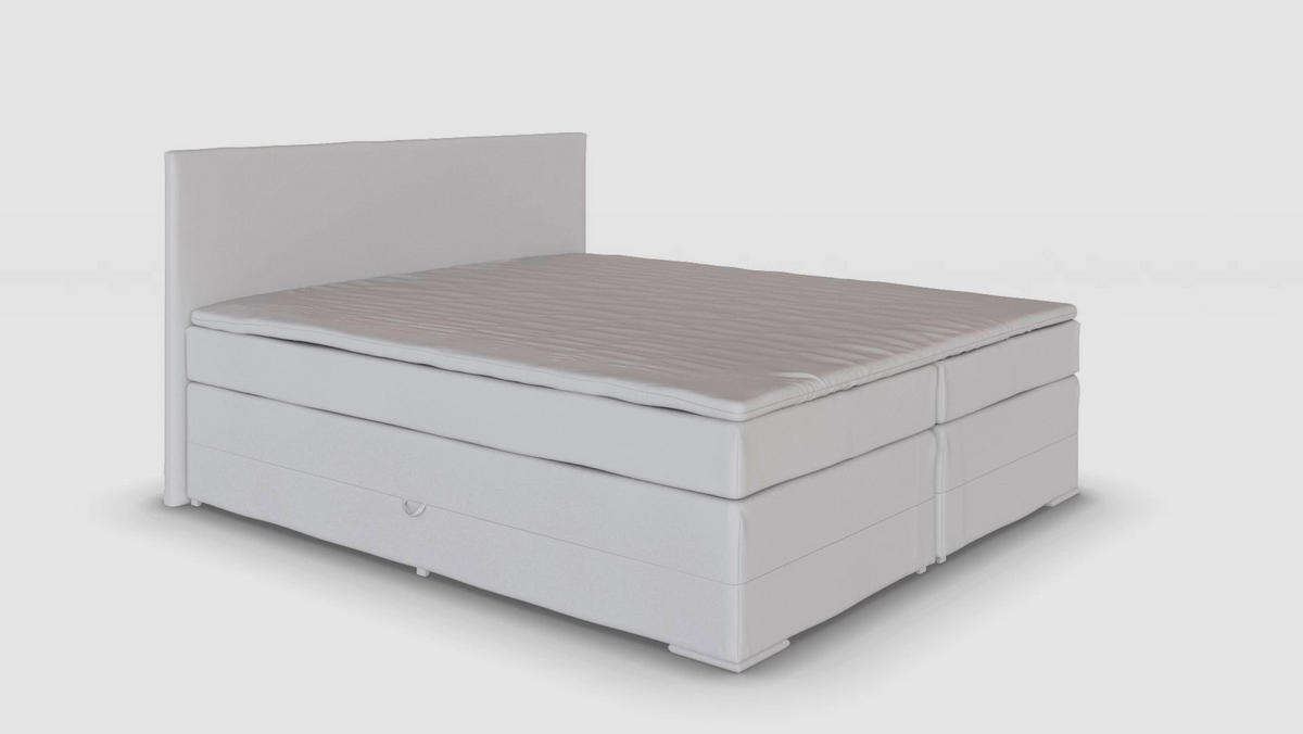 BOXSPRINGBETT 140/200 cm  in Hellgrau  - Chromfarben/Hellgrau, KONVENTIONELL, Kunststoff/Textil (140/200cm) - Boxxx