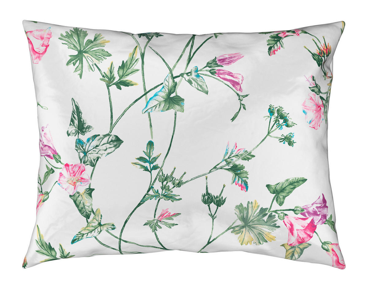 POSTEĽNÁ BIELIZEŇ, satén, zelená, biela, pink, 140/200 cm - pink/biela, Konventionell, textil (140/200cm) - Esposa