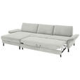 ECKSOFA  in Chenille, Flachgewebe Beige  175/316 cm  - Beige/Schwarz, Design, Textil/Metall (175/316cm) - Dieter Knoll