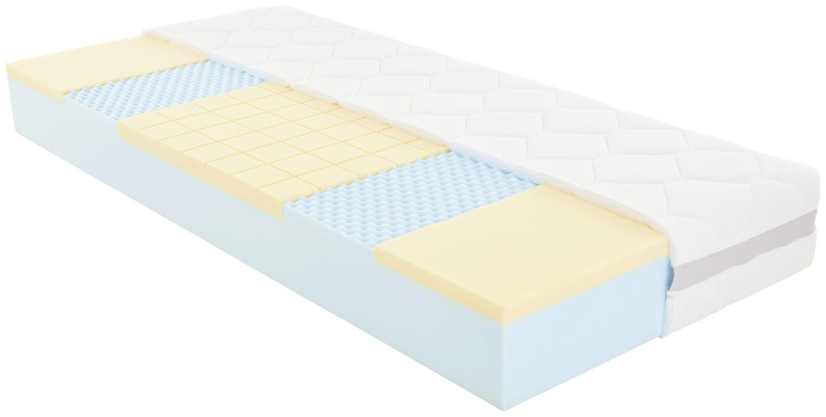 VISCOMATRATZE FEMINA NOVA H3 90/200 cm Höhe ca. 22 cm 5 -Zonen - Weiß, Textil (90/200cm) - Primatex Deluxe