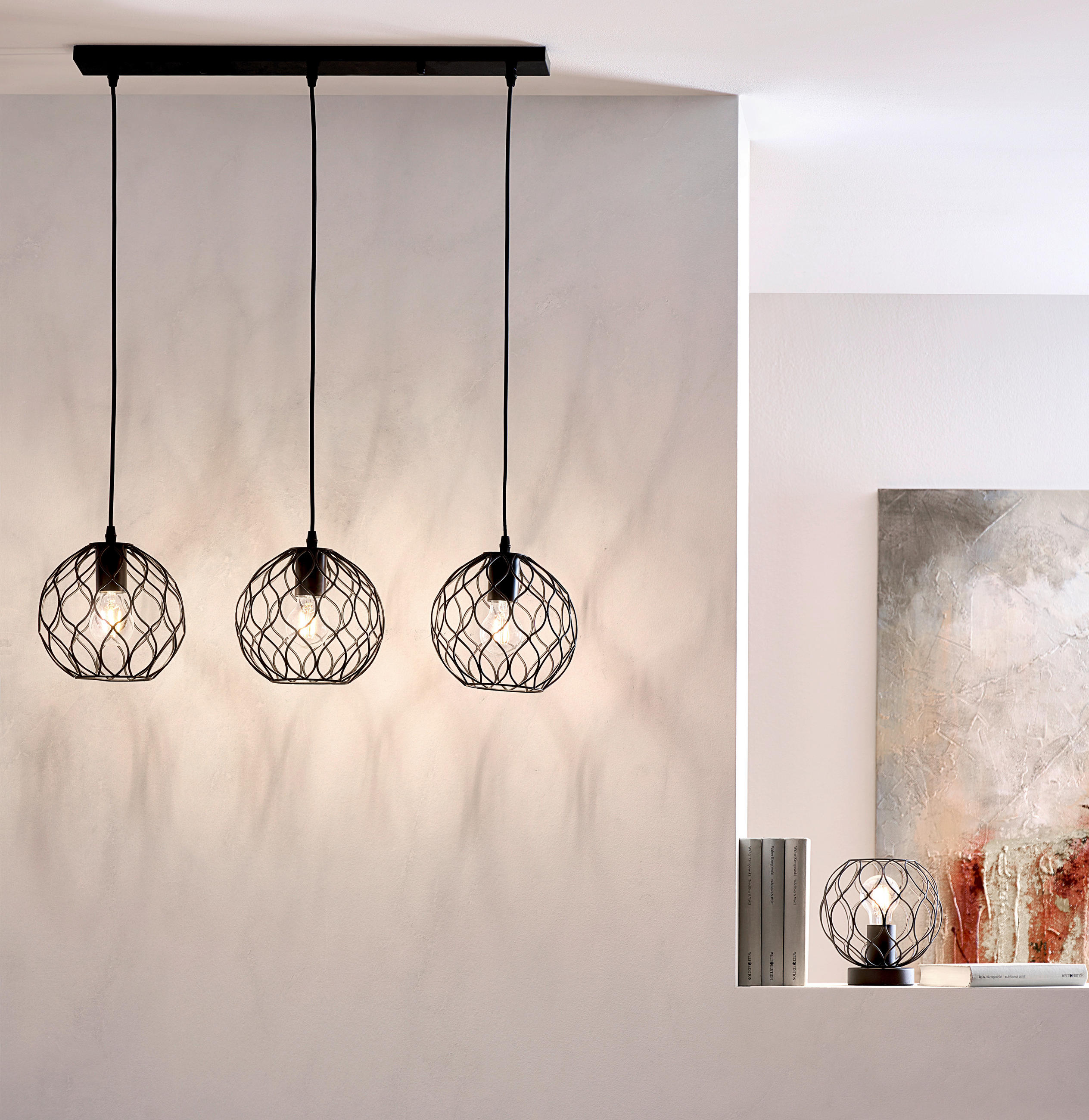 LUSTRĂ 80/18/120 cm  - negru, Trend, metal (80/18/120cm) - Marama