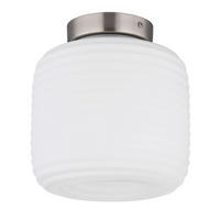 DECKENLEUCHTE  20/21 cm    - Weiss/Nickelfarben, Konventionell, Glas/Metall (20/21cm) - Globo