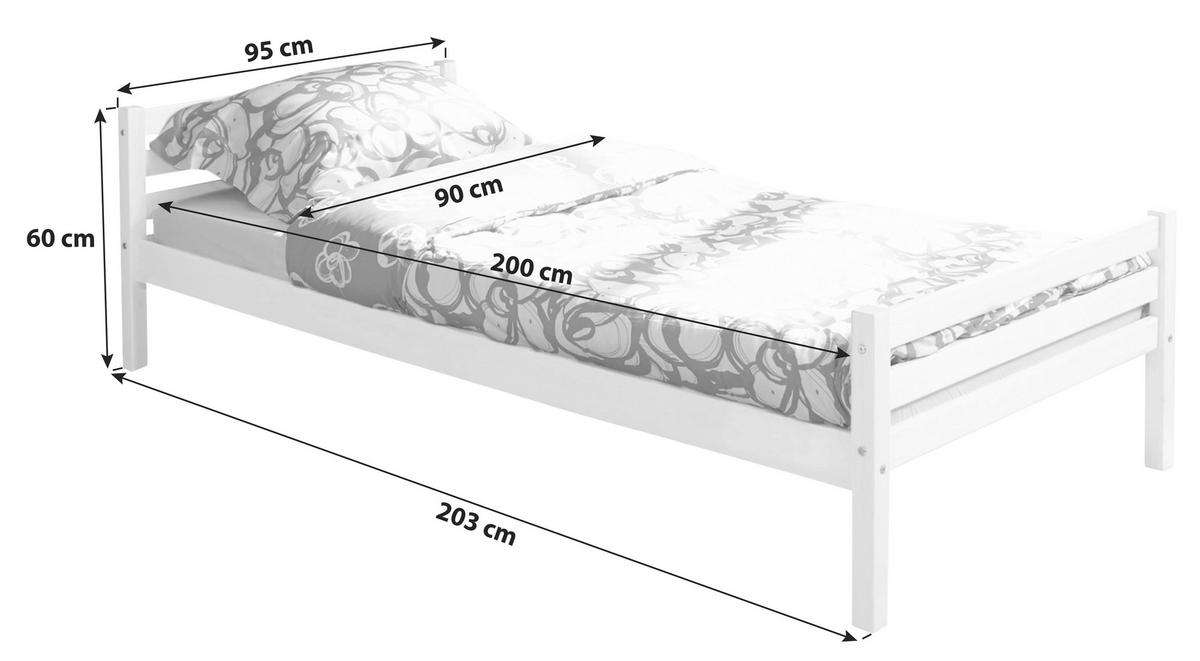 POSTEĽ, 90/200 cm, farba borovice - farba borovice, Konventionell, drevo (90/200cm) - MID.YOU