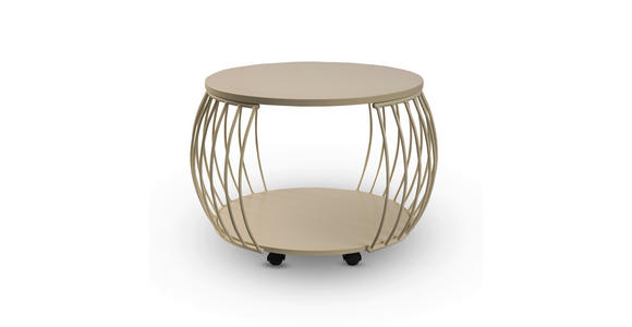 COUCHTISCH 60/60/47 cm rund Creme  - Creme, Design, Holzwerkstoff/Metall (60/60/47cm) - Xora