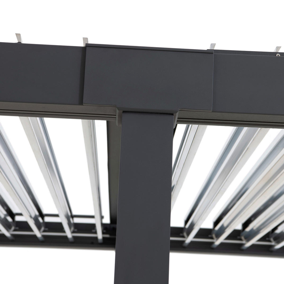 PAVILLON 406/223/306 cm Aluminium  - Anthrazit/Silberfarben, Basics, Metall (406/223/306cm) - Modante