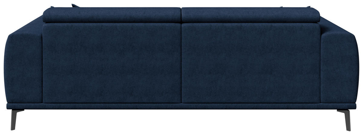 3-SITZER-SOFA Webstoff Dunkelblau  - Schwarz/Dunkelblau, KONVENTIONELL, Textil/Metall (240/80/110cm) - Carryhome