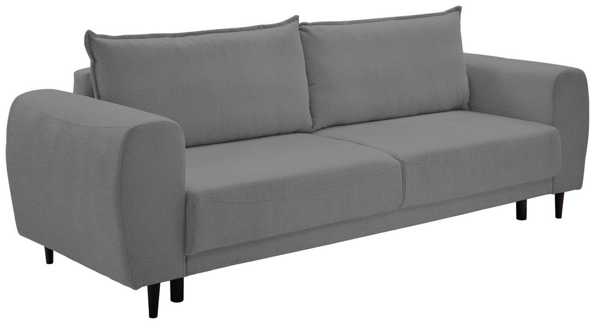SCHLAFSOFA in Chenille Dunkelgrau  - Dunkelgrau/Schwarz, Konventionell, Holz/Textil (245/85/92cm) - Livetastic