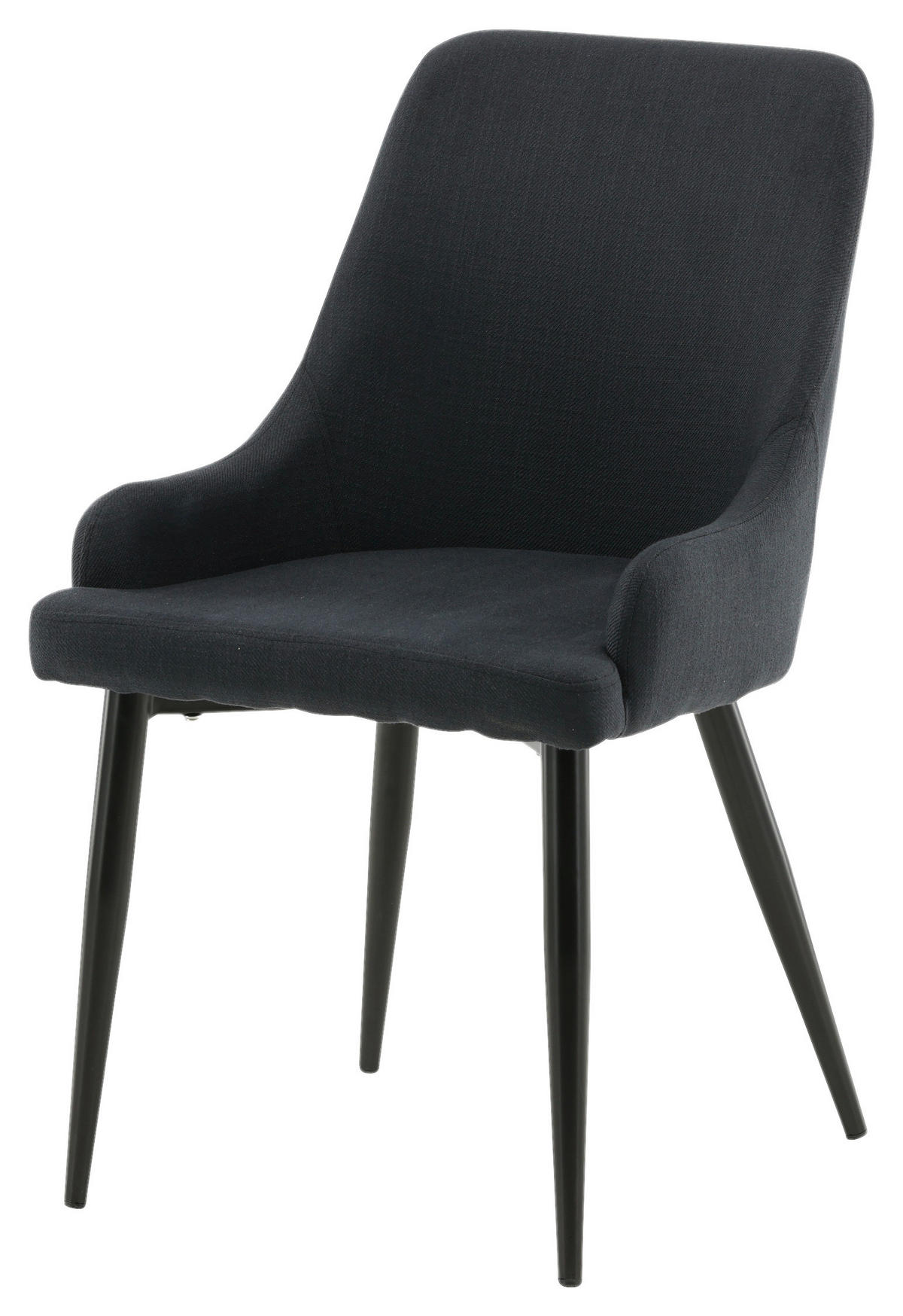 STUHL-SET 2 Stück  in Stahl Textilgeflecht  - Schwarz, Design, Textil/Metall (49/86/58cm) - Livetastic