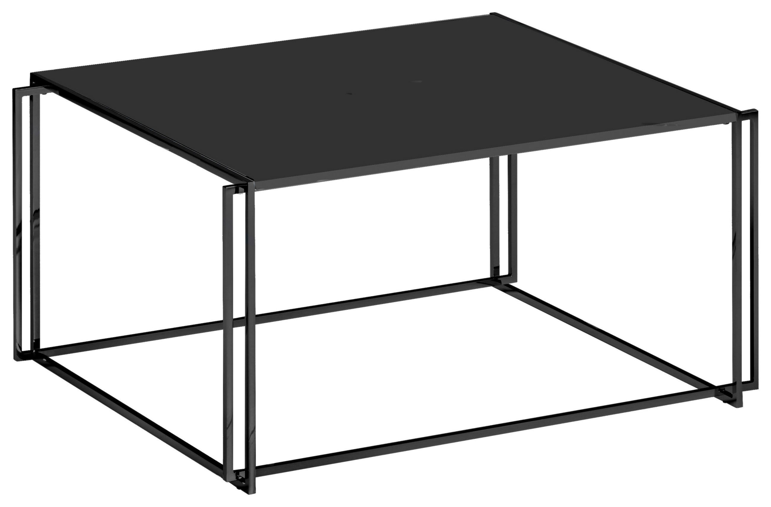 COUCHTISCH in Metall, Kunststoff 75/60/38 cm  - Schwarz, Design, Kunststoff/Metall (75/60/38cm) - Bacher