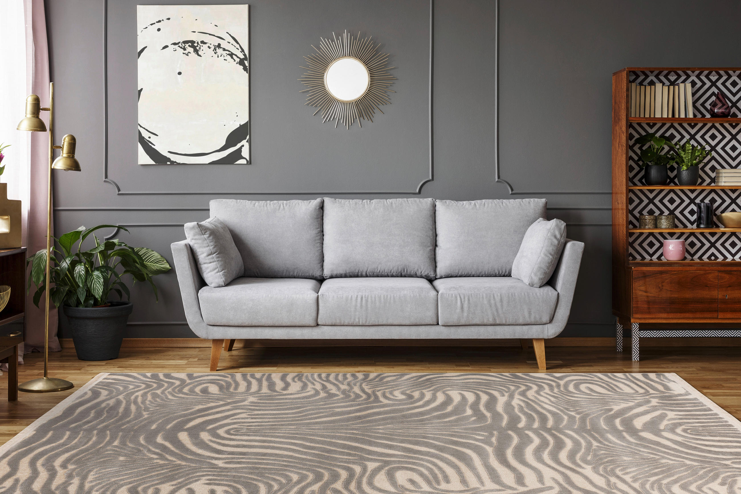 VINTAGE-TEPPICH 120/170 cm Adeon 400 Grau  - Grau, KONVENTIONELL, Naturmaterialien/Textil (120/170cm)
