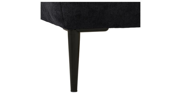 ECKSOFA in Velours Schwarz  - Schwarz, KONVENTIONELL, Textil/Metall (226/155cm) - Carryhome