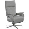 RELAXSESSEL in Leder Hellgrau  - Edelstahlfarben/Hellgrau, Modern, Leder/Metall (77/116/80cm) - Livetastic