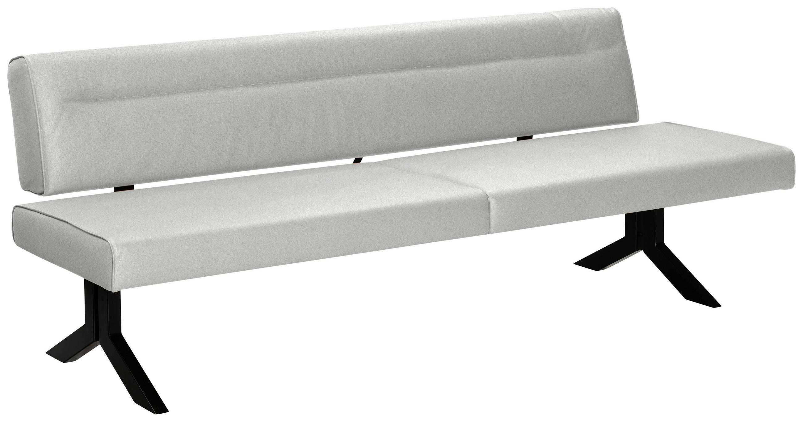 SITZBANK 220/87/70-86 cm Samt Creme  - Creme/Schwarz, KONVENTIONELL, Textil/Metall (220/87/70-86cm) - Moderano