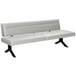 SITZBANK 220/87/70-86 cm Samt Creme  - Creme/Schwarz, KONVENTIONELL, Textil/Metall (220/87/70-86cm) - Moderano