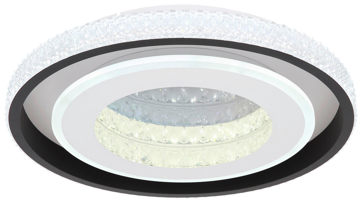 DECKENLEUCHTE 50/8 cm   - Klar/Opal, Basics, Kunststoff/Metall (50/8cm) - Globo