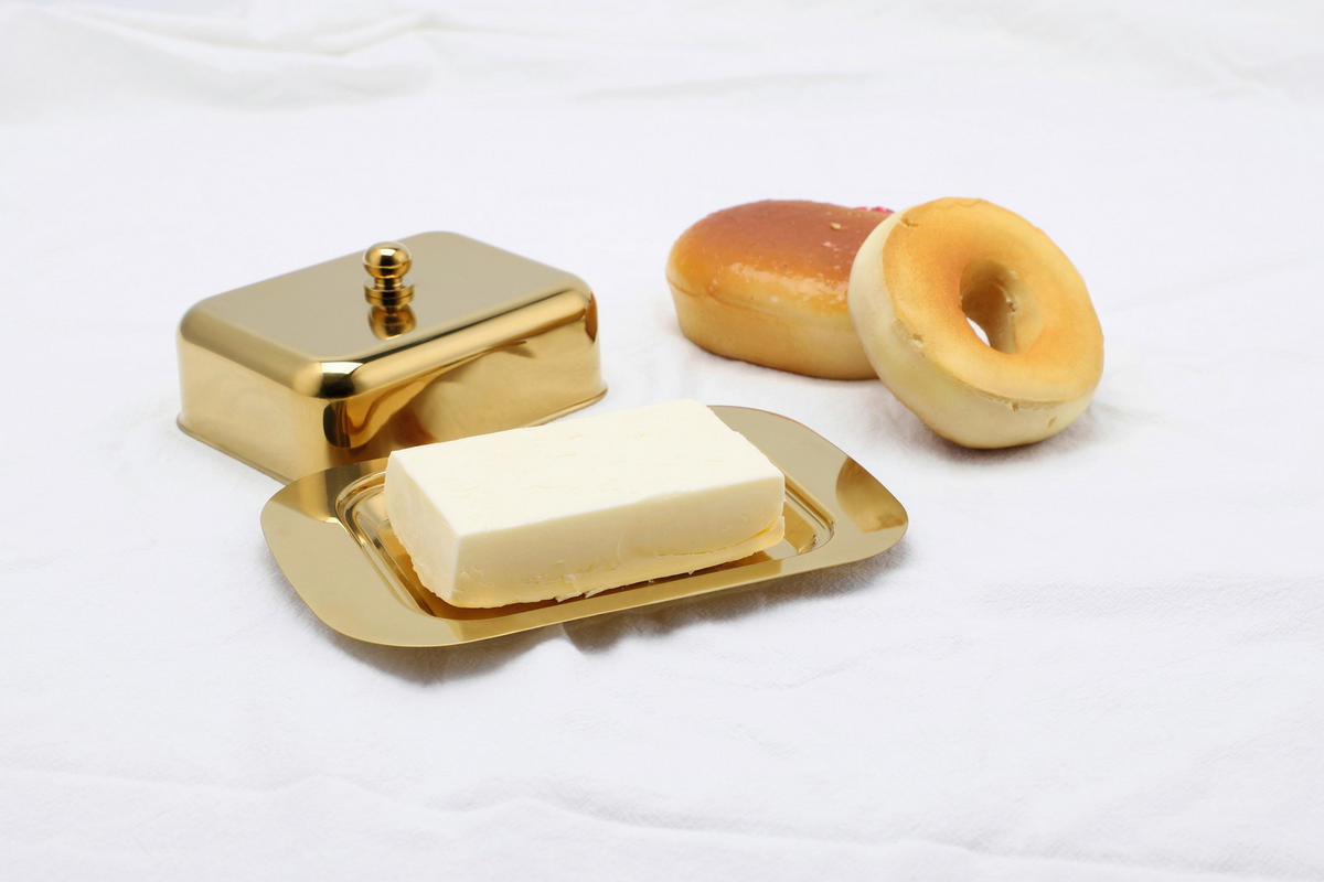 BUTTERDOSE Metall  - Goldfarben, Basics, Metall (18,5/12,2/7,0cm) - Echtwerk